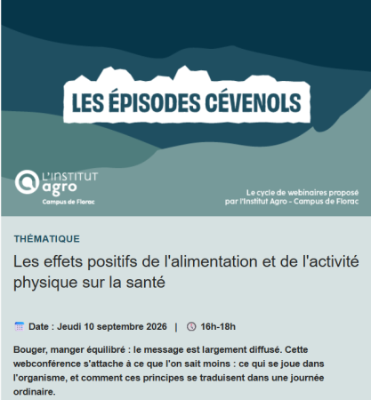 Épisode cévenol - 10/09/2026 - 16h à 18h : Les effets positifs de l’alimentation et de l’activité physique sur la santé