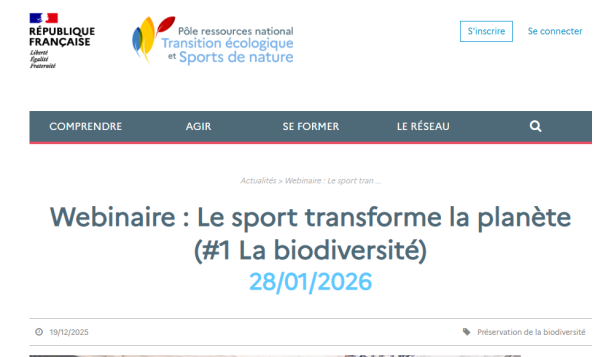 Informations/Ressources Pôle Ressources National Transition écologique et Sports de nature