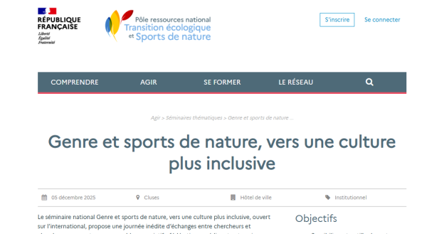 Informations/Ressources Pôle Ressources National Transition écologique et Sports de nature