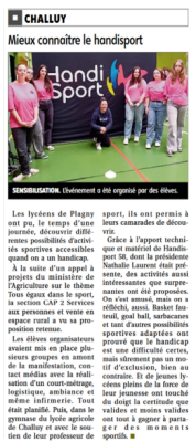 Journée handisport au lycée de Plagny 