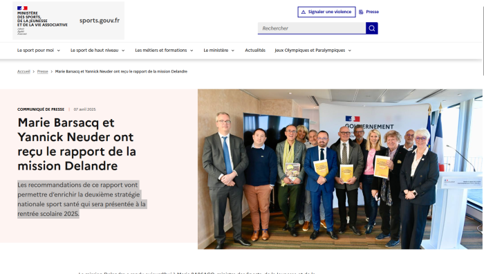 Rapport de la mission interministérielle Sport-Santé "Delandre"