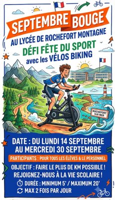 "Septembre bouge au lycée de Rochefort en Montagne" !
